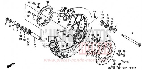 ROUE ARRIERE CR250RW de 1998